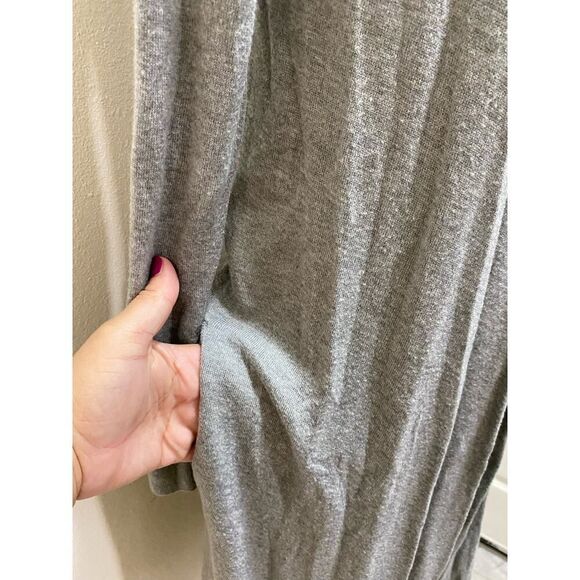 Chelsea & Theodore Wool Blend Long Cardigan Open Front Gray Long Sleeve Size S - Picture 3 of 5